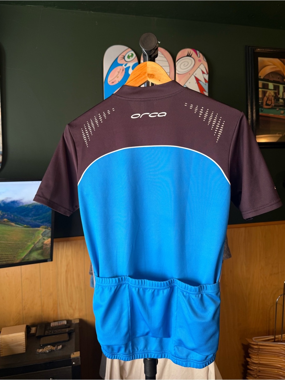 Orca Vintage Performance Colorblock Short Sleeve Cycling Bike Jersey- Mens S
